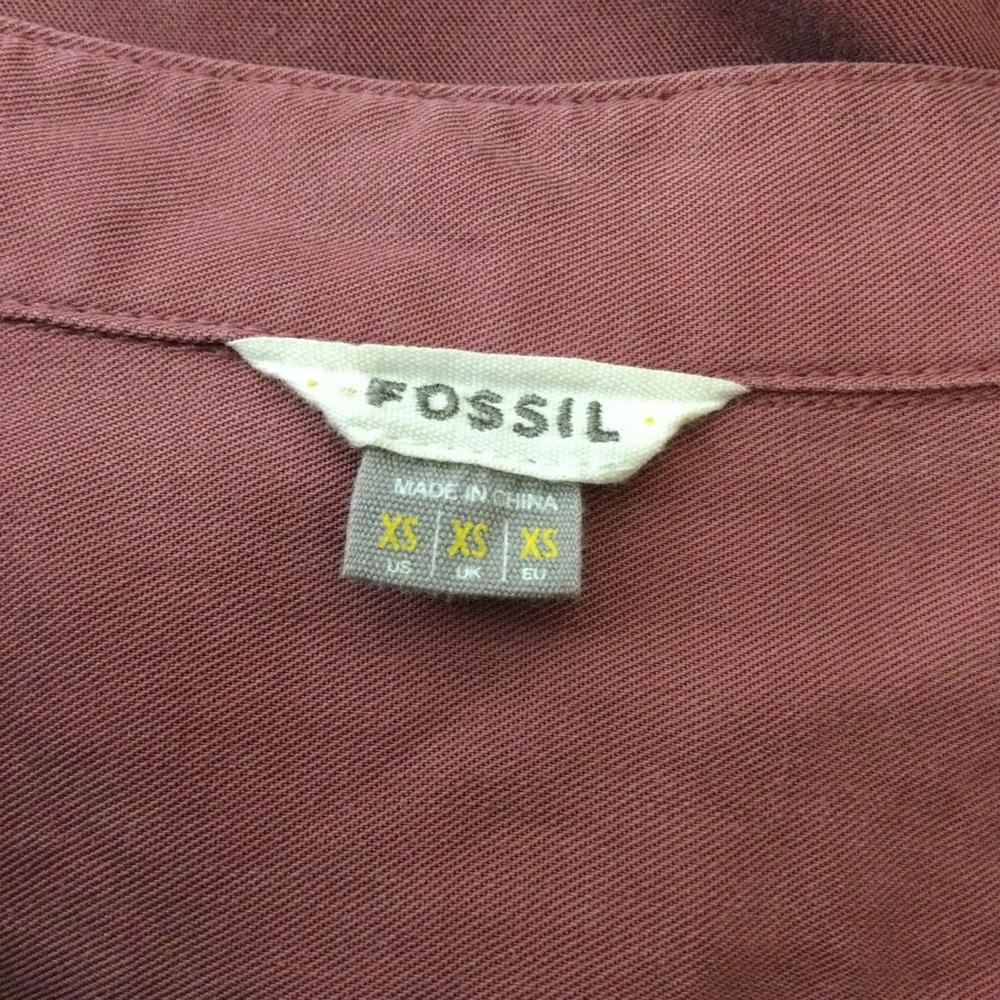 Fossil Elastic Waist Button Front 3/4 Sleeves Opa… - image 6